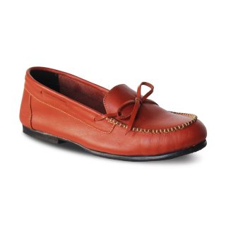 Seina Red Brick Women Leather Loafers Shoes